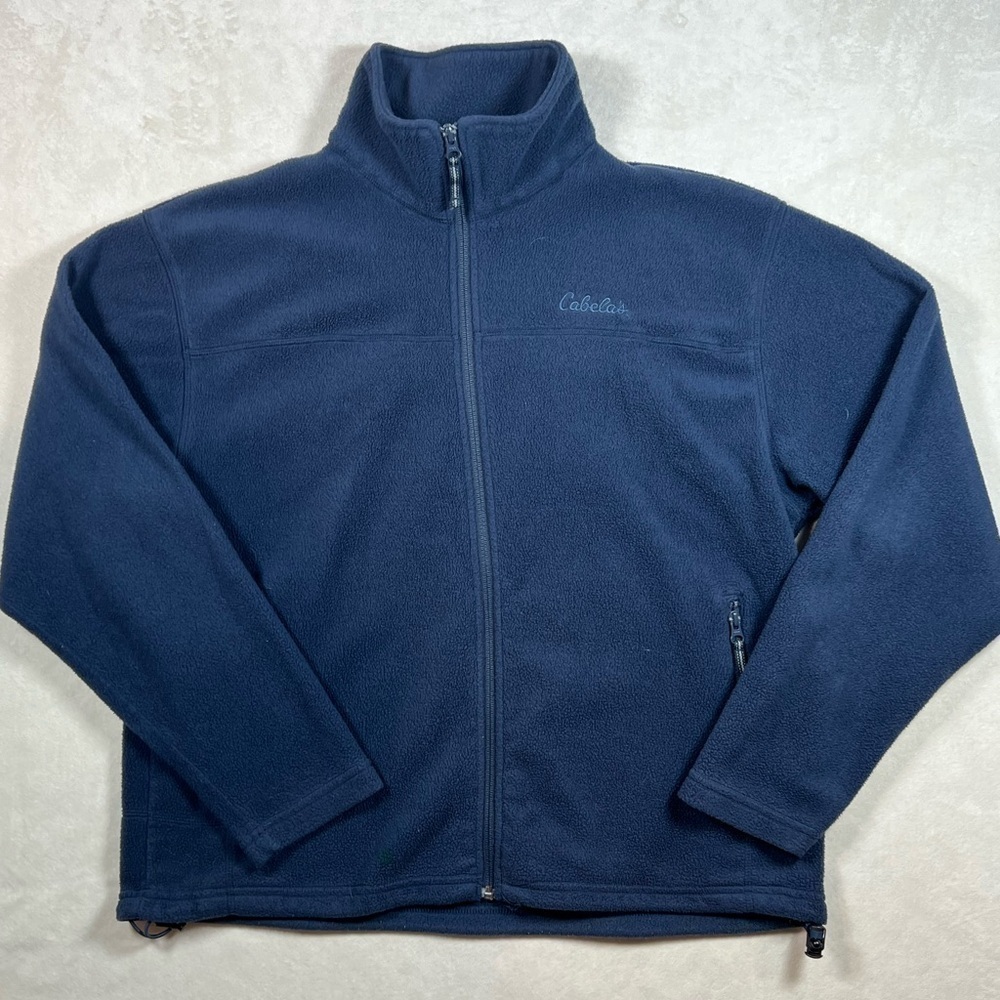 Cabela’s Men’s Large Full Zip Navy Retro Pile Fleece Sherpa Classic Coat Hunting